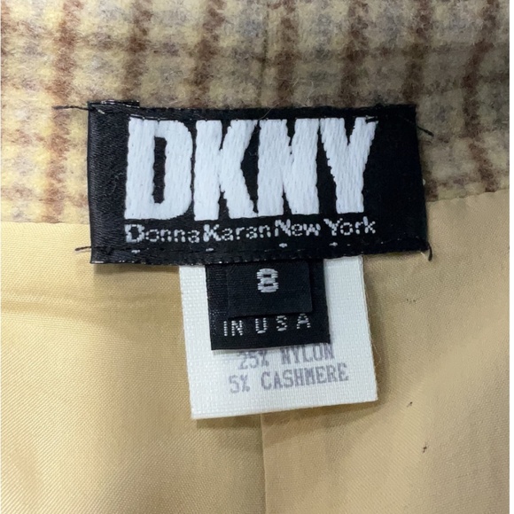 DKNY Tan Houndstooth Wool Skirt Size 8 - Picture 3 of 3